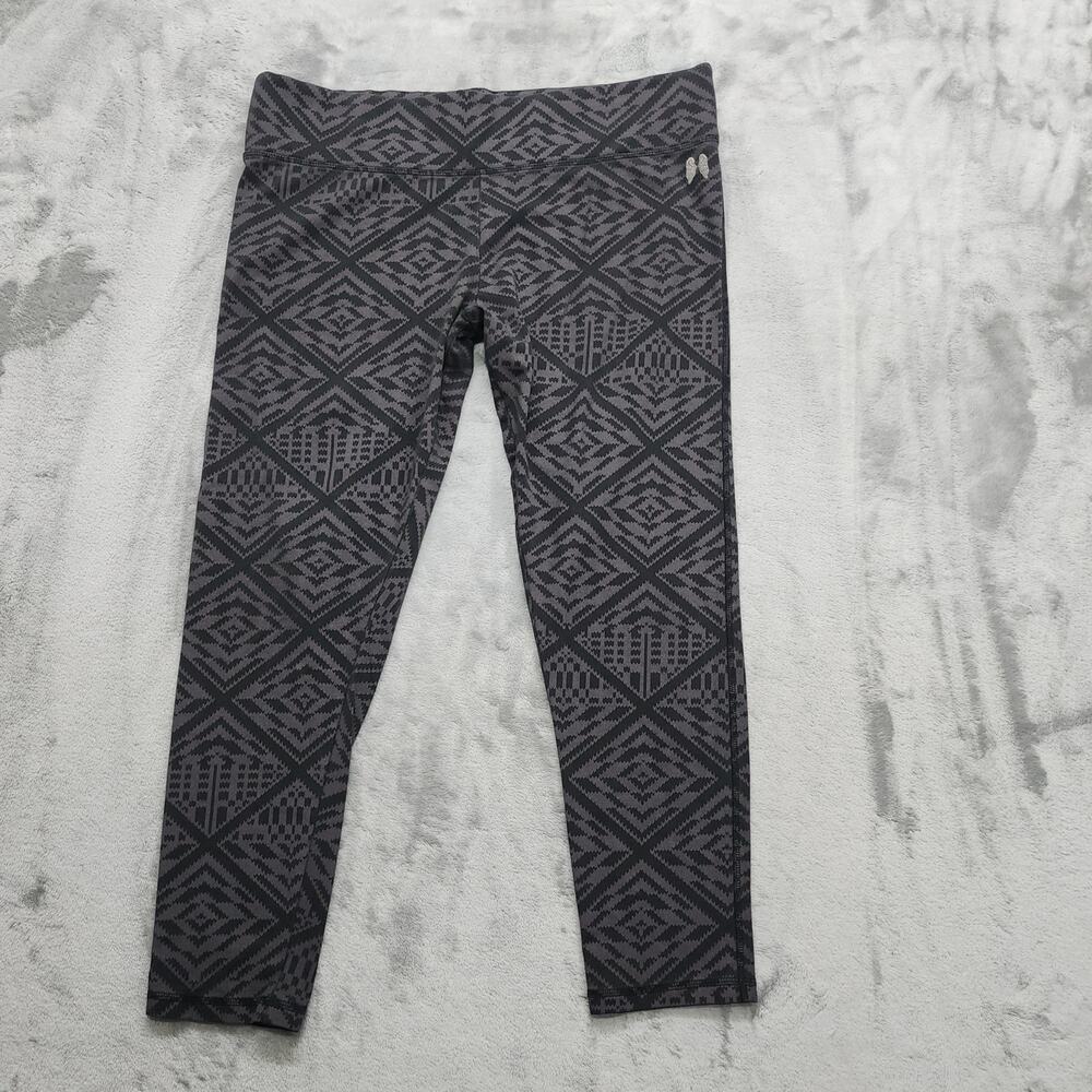 Victoria's Secret Pants Womens XL SHORT Gray Geometric‎ Angel Wings Logo Crop
